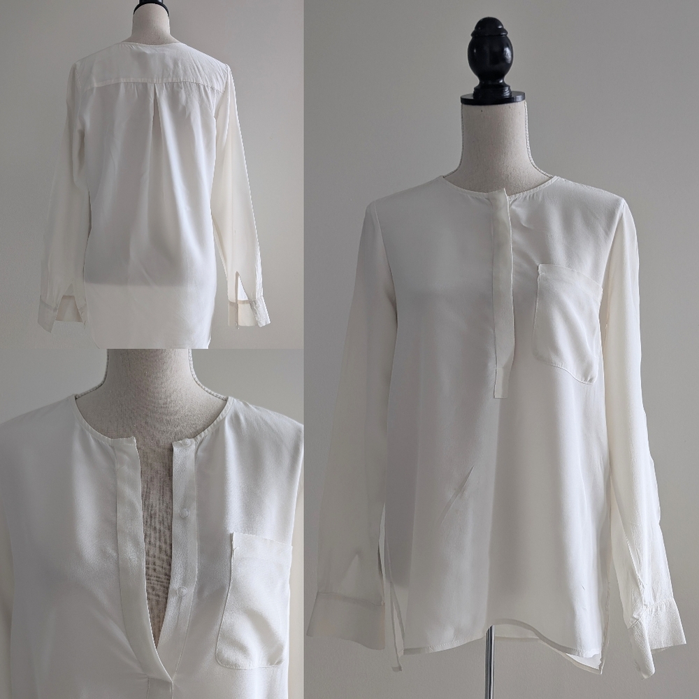 Judith & Charles Silk Cream Long Sleeve Blouse